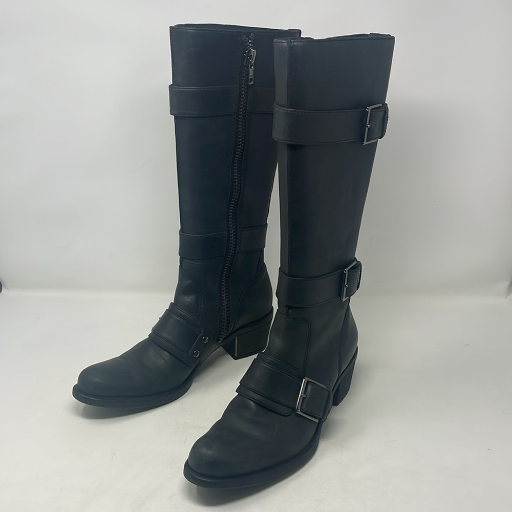 Cole Haan G Series Flagstaff Oiled Leather Tall Buckle Boots🖤